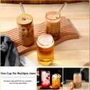 DWTS DANWEITESI Glass Cups with Lids and Straws 4 pcs,16oz Drinking Glasses Set for Coffee Bar Accessories,Iced Coffee Cups with Lids,Matcha Cup Glass Tumbler Reusable for Gifts