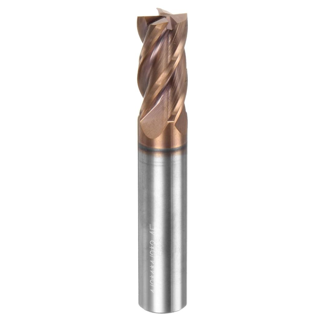 uxcell Carbide Square End Mill, 1/2" Diameter TiAlN Coated 4 Flutes Milling Bit Cutter, for Hardened Steel Stainless Steel Alloy Metal, 1/2" Shank 1" Cut Length 3" Long HRC50