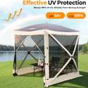 Tecoom 6x6ft Pop Up Gazebo Tent, 4-Sided Canopy Shelter Tent with Mesh Windows for Camping, Portable Large Shade Tents with Siedwalls, Carrying Bag and Stakes for Outdoor, Garden, Lawn, and Backyard