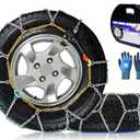 Snow-Chains Auto Fixing 1 Min Quick Fit Easy Installation Tire-Chains, Portable Reusable Universal Emergency Tire Traction Chain for Passenger Car, Pickup Trucks and SUV - Set of 2 (HKN-120)