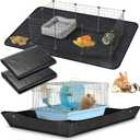 Abbylike 2Pcs Waterproof Pet Playpen Mat 59"x39" Guinea Pig Cage Liner Tarp Bottom Reusable Base for Rabbits, Bunny, Ferrets and Other Small Animals