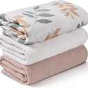 Muslin Swaddle Blankets for Newborn, 3 Pack Breathable Soft Receiving Blanket, Large 38 x 40 inches Swaddle Wrap Burping Clothes Diapers, Essentials Infant Shower Items, Toddler Gift (Gentle Colors)