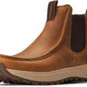 SUREWAY Men's Chelsea Boots - Lightweight Slip-On Work Boots with Moc Toe Design,Casual Leather Boots Slip-Resistant Rubber Outsole,Chukka boots for All-Weather Comfort (Office,Casual,Dress) (Brown, 10)