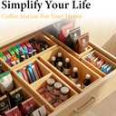 Bamboo Drawer Organizer 5 Pcs for Kitchen Multi-purpose Storage Dividers for Kitchen, Office, Jewelry, Cosmetics, Wooden Drawer Dividers for Drawer Organizer Desk Organizer Gift for Women Gifts Idea