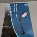 10X Large Magnifying Glass with Light and Clamp, Real Glass, 5 Color Modes, Stepless Dimmable, Lighted Magnifier with Stand Hands Free, LED Swing Arm Desk Lamp for Close Work, Craft, Reading - Blue