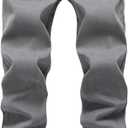 FREDD MARSHALL Men's Fleece Lined Skinny Winter Slim Fit Thicken Warm Stretch Jeans (Gray)