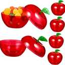 12Pcs Small Apple Shaped Candy Boxes,Red Plastic Apple Containers,Filled Bobbing Treat Jars,Fillable Favor Containers or Christmas Valentine Wedding Party Favors