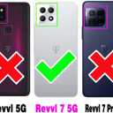 Asuwish Phone Case for T-Mobile Revvl 7 5G Zipper Wallet Detachable Cell Cover with Tempered Glass Screen Protector Strap Flip Card Holder Tmobile Revvl7 T Mobile Revel Tmo Revell Rebel Women White