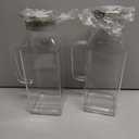 Netany 2 Pack 2 Liters/68 oz Square Glass Pitcher with Lid and Handle for Fridge, Iced Tea and Coffee Carafe Beverage Serveware, Heat Resistant Borosilicate Water Jug for Hot/Cold Drinks and Milk