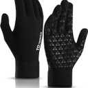 TRENDOUX Winter Gloves for Men Women - Upgraded Touch Screen Cold Weather Thermal Warm Knit Glove for Running Driving Hiking (Large, Black)