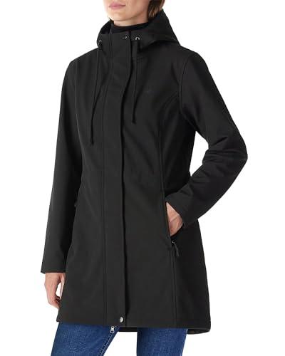 Outdoor Ventures Women's Lightweight Waterproof Fleece Lined Hooded Softshell Rain Jacket, Warm Windbreaker Long Coat XXL