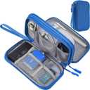 Electronics Accessories Organizer Pouch, Electronic Organizer Travel Case Cable Organizer for Cable, Charger, SD Card, Business Travel Gadget Bag (Blue) (Double Layer - Blue)