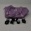 Expandable Foldable Duffel Bag Suitcase Detachable Rolling Wheels Carry On Large Duffel Bag Luggage Bag Suit Gym Camping Travel Or Business Trip Gift For Wife And Parents Checkerboard Purple