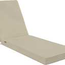 Favoyard Chaise Lounge Cushions Outdoor 72 x 21 x3 Inch Waterproof & 3-Year Fade Resistant Outdoor Lounge Chair Cushions with Removable Cover, Ties and Hidden Zipper for Patio Pool Lounge Chairs (Beige)