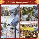 6 Packs Christmas Bell Solar Garden Lights with 8 Light Modes, 21.65 Inches Tall Christmas Outdoor Light with 20 LEDs Each, Solar Outdoor Xmas Decor for Garden, Path, Patio (Warm White)