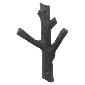 Comfy Hour Antique and Vintage Collection Cast Iron Double Key Coat Hooks Clothes Rack Wall Hanger - Branch, Heavy Duty, Recycled