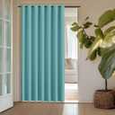 ChrisDowa Room Divider Curtain 108 Inches Long, Wide Blackout Sliding Door Curtain for Bedroom, Room Darkening Privacy Window Drape for Patio Door (1 Panel Set, Aqua, 100 x 108 Inch)