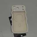 DOMAVER for iPhone 17 Pro Max Case for Women, 1X Screen Protector+1X Wrist Strap, [Compatible with MagSafe] [Full Camera Protection] Cute Wave Matte Phone Case for iPhone 17 Pro Max, Stone White