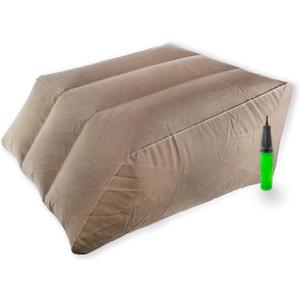 5 STAR SUPER DEALS Leg Elevation Pillow Wedge - Inflatable Cushion Support Lifter for Knee Leg & Foot - Improves Circulation & Reduce Swelling, Sciatica, Hip Pain - Bed Raiser Backrest Prop (Beige)