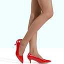 DREAM PAIRS Women's Pumps Kitten Heel Pointed Toe Shoes for Women Comfortable Office Work Dress Shoes, Red, Size 7,5