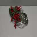 Watayo 45 Pcs Christmas Artificial Pine Branches with Red Berry Stems, 10.5" Faux Evergreen Norfolk Pine Cypress Leaves Stems, Fake Foliage Pine Needles Picks for DIY Craft Garland Home Decor