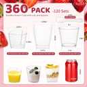 120 Sets Dessert Cups with Lids and Spoons, 5oz 6oz Clear Plastic Parfait Cups for Easter Spring Party Disposable Mini Dessert Containers Serving Fruit Ice Cream and Pudding (360pcs, 3 Style)