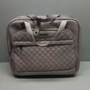 EMPSIGN Rolling Laptop Bag Women with Wheels, Briefcase for Women Fits Up to 15.6 Inch Laptop Briefcase on Wheels, Water-Repellent Overnight Rolling Computer Bag with RFID Pockets, Grey Pink