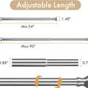 Amazer Spring Tension Shower Curtain Rod, 54-90 Inches Rust-Resistance Tension Curtain Rod Bathroom Rod, Adjustable Shower Curtain Rod No Drill, Chrome