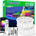 100FT Boat Lights LED Waterproof, 12V Marine Light Strip for Boat, RGB Marine LED Strip 12V with App & Remote for Pontoon Interior and Exterior, Night Fishing Lighting for Jon, Yacht, Kayak, Deck