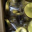 Wesiti 100 Pcs 8 oz Clear Plastic Mason Jars Containers With Screw on Gold Lids Refillable Round Empty Plastic Jars Storage Containers Reusable for Kitchen Household Dry Food Storage Honey Herb Nuts