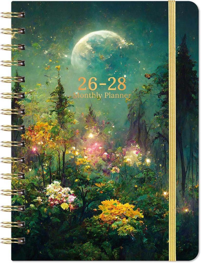 2026-2028 monthly planner - 3 Year Monthly Planner/Calendar 2026-2028, JAN.2026 - DEC.2028, 6.3" x 8.4", 36 Monthly Tabs + Back Pocket - Dreaming Moon