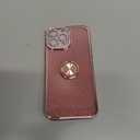 Kwhapoo Luxury Compatible with iPhone 13 Pro Max 6.7 Inch Case, Bling Diamond + Glitter Card Cases with Kickstand, Shining Sparkle Camera Protection Soft Cases for Women Girls(Rose Gold)