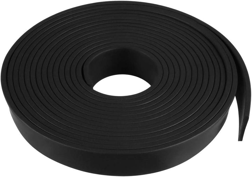 uxcell Solid Rectangle Rubber Seal Strip 15mm Wide 2mm Thick, 3 Meters Long Black