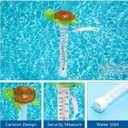 Floating Pool Thermometer, Large Display with String Easy to Read, Shatter Resistant, for Outdoor & Indoor Swimming Pools, Spas, Hot Tubs & Aquariums (Turtle)