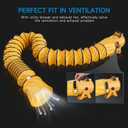 Hon&Guan 8 Inch PVC 25 FT Flexible Duct with Adjustable Rope and D-Shaped Rings, Suitable for Free Hanging and Utility Blower Exhaust Fan Support