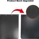 24"x30" Black Polymer Mud Flaps and 24"x3" Mud Flap Reflector Reflective Tape Fit for Semi Trucks Trailers, 2 Pack