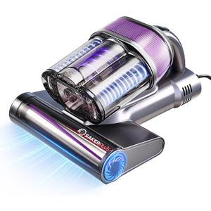 SakerPlus Powerful Bed Vacuum Cleaner,16KPa Mattress Vacuum with 36,000 Pulses/Min Beating & 140F Warm Air, 3-Cup Cyclone System, Smart Display, Handheld Vacuum for Bed Sofa Couch Pet Hair