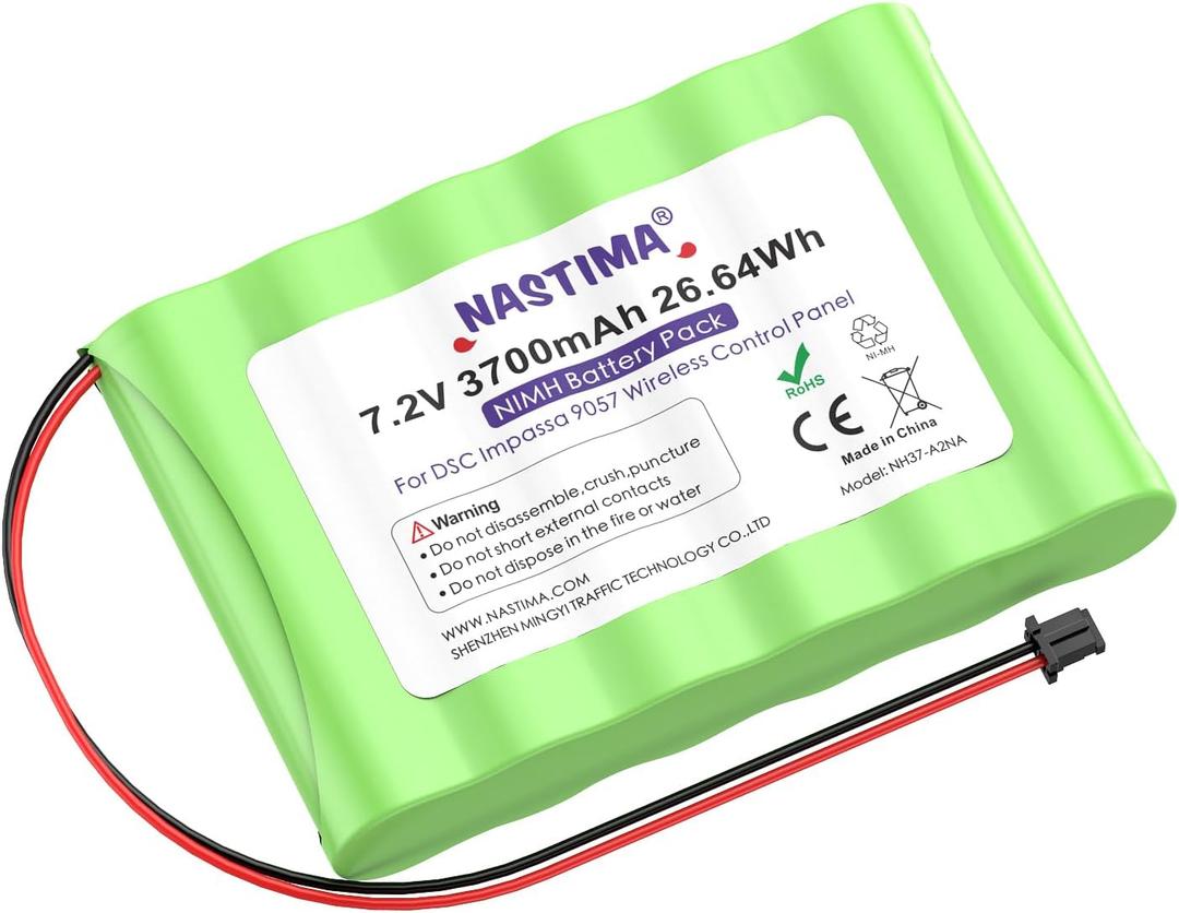NASTIMA 7.2V 3700mAh Replacement Battery for DSC IMPASSAS 9057, 6PH-H-4/3A3600-S-D22, 7.2V Rechargeable Ni-MH Battery Pack