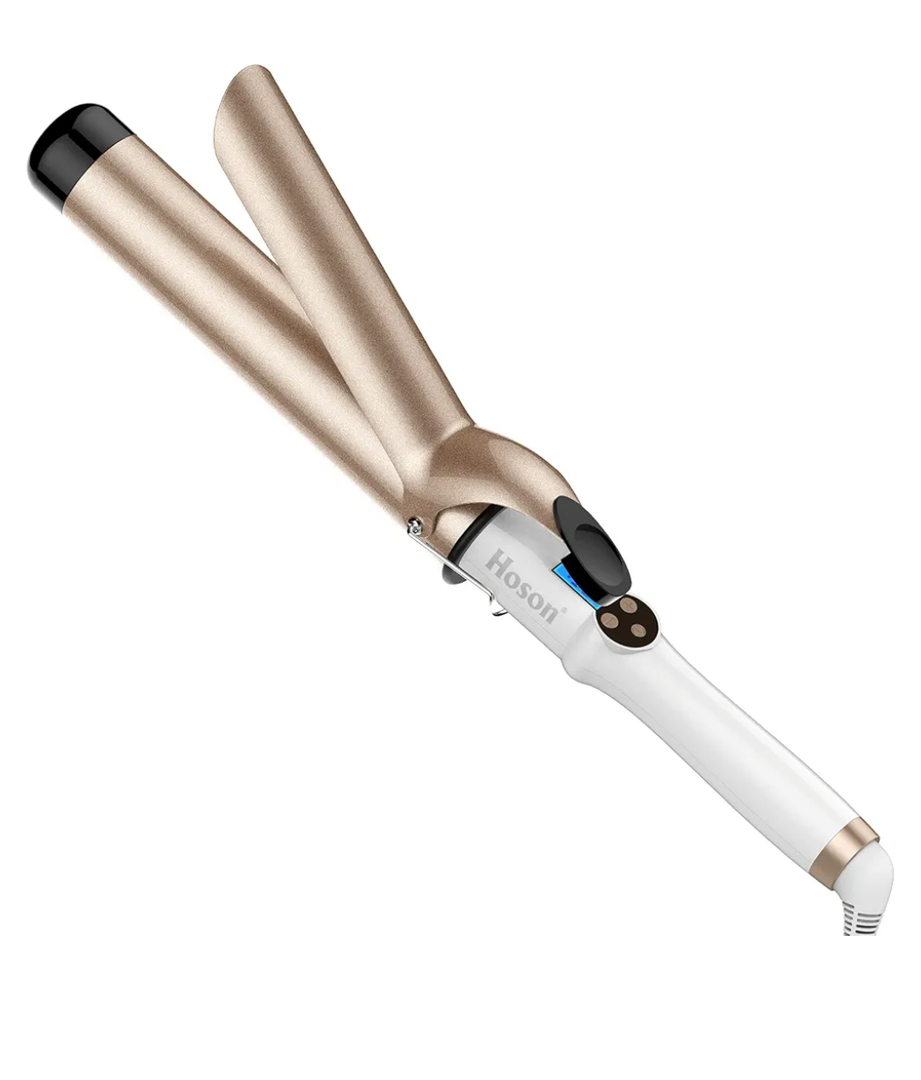 Hoson 1 1/2 Inch Curling Iron Large Barrel, 1.5 Inch Long Barrel Curling Wand Dual Voltage, Ceramic Tourmaline Coating with LCD Display, Glove Include