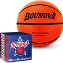 BOUNOVA Silent Basketball | Real Feel Powerful Bounce | Elegant Gift Box Packaging | Durable Pro-Grade PU Foam | Indoor Basketball for Quiet Dribbling & Training (Size 3), Orange