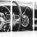 LoveHouse Vintage Car Canvas Wall Art Mens Room Art Prints Black and White Classic Car Pictures Prints