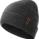 Beanie for Men/Women Knit Cuffed Soft Warm Winter Hat Unisex Stocking Cap (Gray)