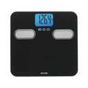 Taylor Men's Body Composition Bathroom Scale for Body Weight - 400 lb Capacity, Blue Backlight Display, 10-User Profiles, Body Composition Analysis, Fits Up to Size 12 Shoe, Black