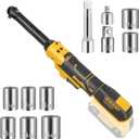 Cordless Ratchet for Dewalt 20V Battery, 20V Ratchet Wrench 3/8" Electric Ratchet 74Ft-Lbs with Reinforced 6.3 inch Head, 1/2" and 1/4" Adapter, 3" Extension Bar (Total 11 Accessories)