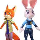 JuGuo Plush Toys 2-Pack: 17" Judy Hopps and 15" Nick Wilde Stuffed Animals, Soft Plush Set for Kids and Fans