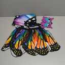 Double-Sided Fairy Butterfly Wings Costume for Girls with Rainbow Tutu, 3Pcs Princess Dress Up Clothes Halloween Gifts for 3+