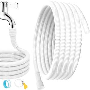Universal Dehumidifier Drain Hose 13 Feet Air Conditioner Hose with Cut-Table Rubber Adapter Connect Clamp and Teflon Tape, Drain Pipe for Dehumidifiers, Air Conditioners