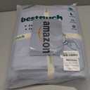BESTOUCH Duvet Cover Set 100% Washed Cotton Linen Feel Super Soft Comfortable Chic Lightweight 3 PCs Home Bedding Set Solid Cornflower Blue Oversized King