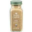 Simply Organic White Pepper, 2.86-Ounce Jar, Lightly Flavor Sauces, Fish, Chicken & Potato Dishes, Milder Earthy Flavor (EXP 02/11/26)
