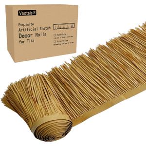 Premium Mexican Style Artificial Palm Thatch Roof Rolls. 5 Lengths, 2 Colors. Waterproof. Easy Install. Ideal for Tiki Bars, Parties, Gardens & Fences (20ft x 16in - Straw Yellow)